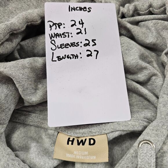 NWT Halfway Dead HWD Logo Baddie Grunge Baggy Hoodie Mens M Gray Yellow Graphic - Picture 5 of 7